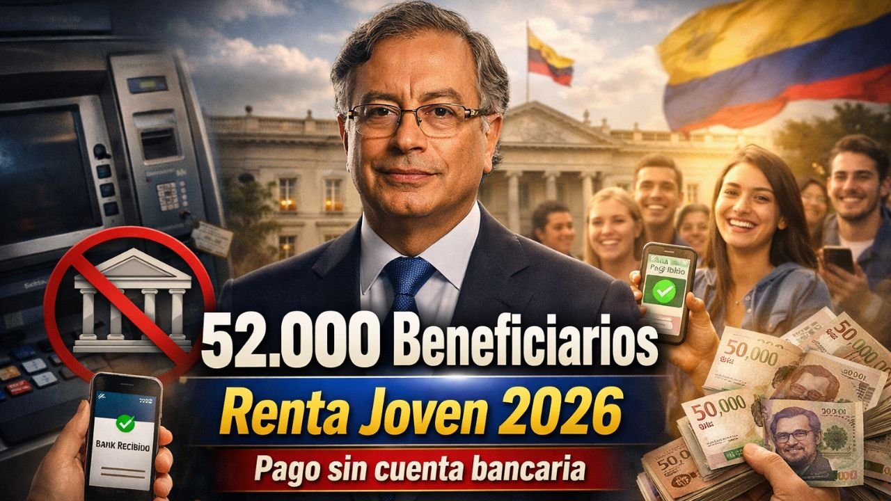 Más de 52.000 beneficiarios reciben el pago de Renta Joven 2026 ciclo 1, ahora sin cuenta bancaria